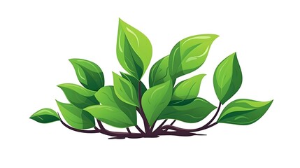 Naklejka premium Green natural plant with leaves, a design symbolizing ecology and nature conservation