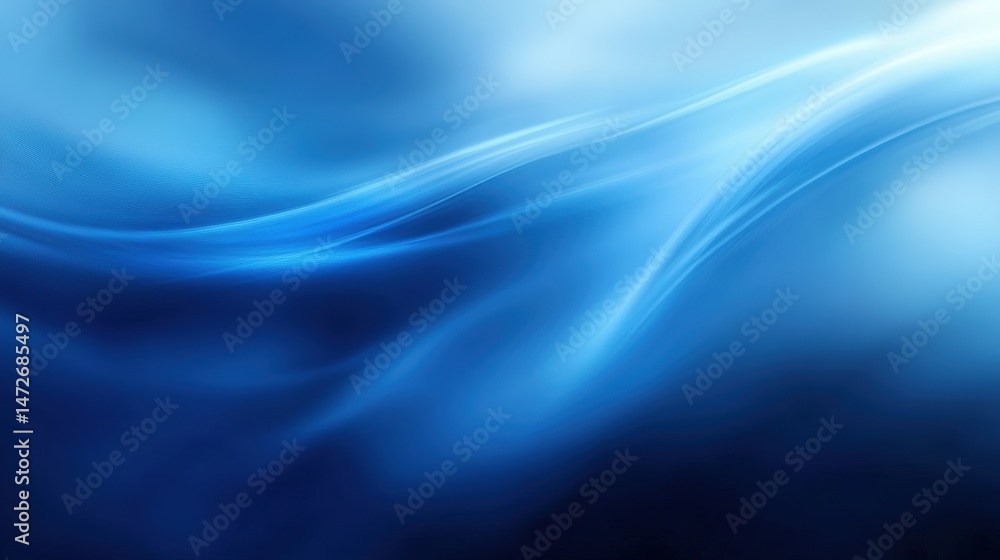 Aufkleber abstract blue flowing wave pattern with smooth curves and gradients creating a modern artistic backg