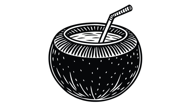 Coconut with Straw