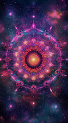 Intricate Cosmic Mandala Digital Art