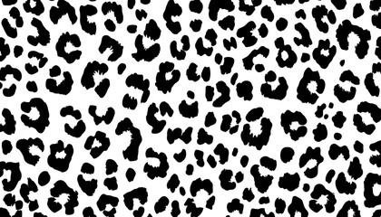 Fototapeta premium Black and White Leopard Print � Seamless Fashion Vector Pattern