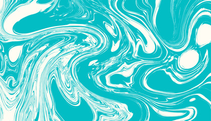 Sea Blue Funky Swirl Pattern � Psychedelic Y2K Style Abstract Vector Geometric Twisted Liquid Background