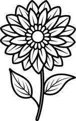 gaillardia flower outline icon black and-white vector