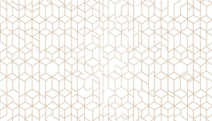 Fototapeta premium Vector Seamless Geometric Pattern � Modern Thin Hexagon Grid Texture Background