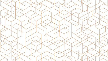 Vector Seamless Geometric Pattern � Modern Thin Hexagon Grid Texture Background