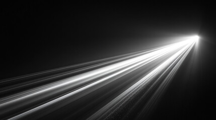 A dynamic white light streaks across an empty background, creating a sense of motion and fluidity. The bright white streak contrasts beautifully with the minimal backdrop, evoking a clean and modern a