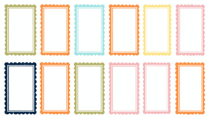 Retro Wavy Frame Borders � Scallop Edge & Groovy 60s Zigzag Text Frames