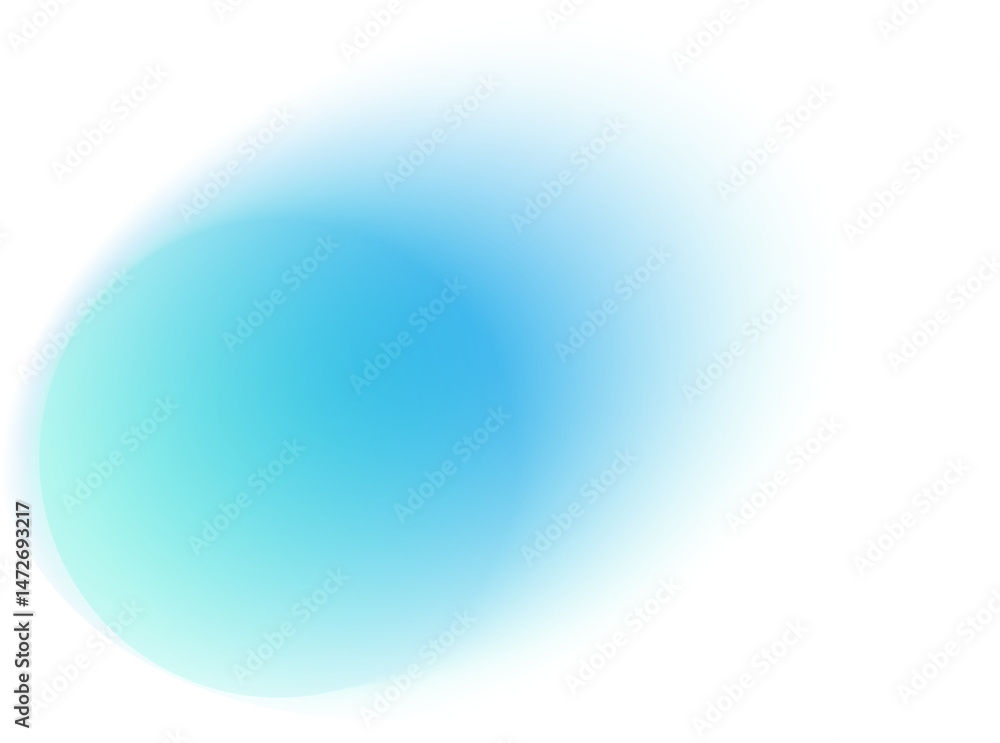 Poster abstract blurred blue gradient shape. round liquid element with soft gradation. neon spot with aura.