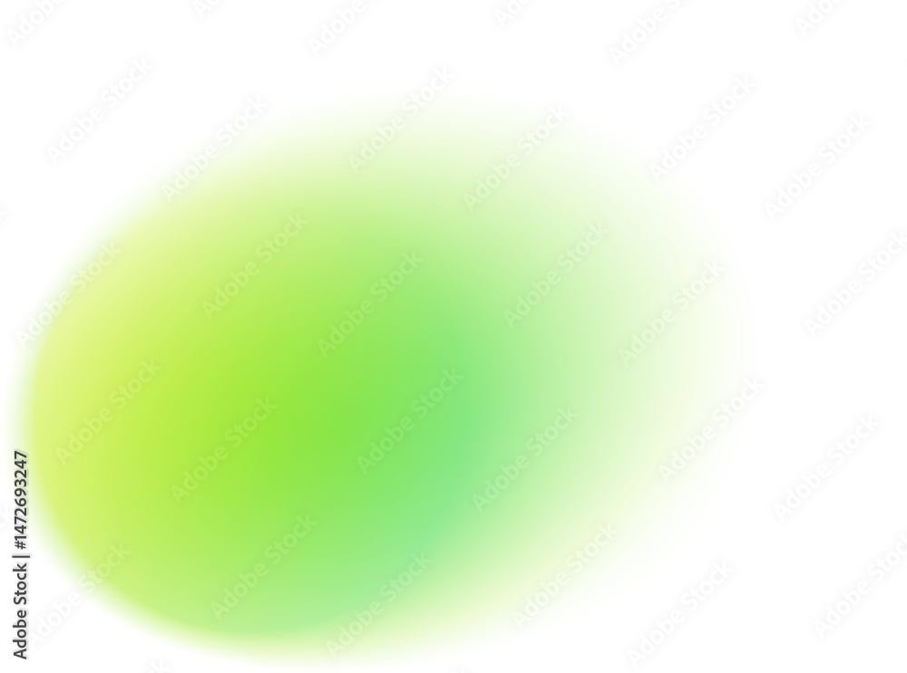 Poster abstract blurred green gradient shape. round liquid element with soft gradation. neon spot with aura