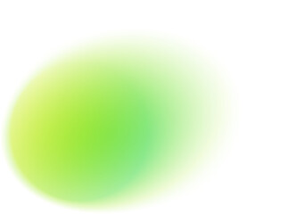 Abstract blurred green gradient shape. Round liquid element with soft gradation. Neon spot with aura. Pastel geometric iridescent design