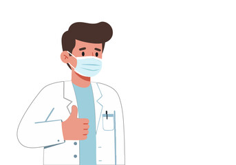 A friendly dentist in a white coat gives a thumbs up, wearing a mask. Celebrating Dentist Day 2025 with a modern, clean design. Perfect for healthcare promotions.