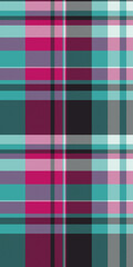 Vibrant teal, pink, and maroon plaid pattern.  Perfect for textile design, fashion, web backgrounds, or any project needing a bold, geometric texture.