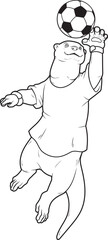 Otter Soccer player Soccer Animal Vector Graphic Art Illustration