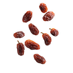 Delectable dried dates floating in air, offering a tempting showcase of natural sweetness and textural beauty, showcasing the perfect healthy snack.