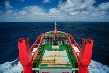 Aerial view of the freight shipping transport system cargo ship container. international transportation Export-import business, logistics, transportation industry concepts