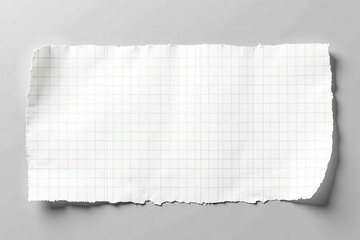 Obraz premium a piece of lined graph paper torn from a grey background