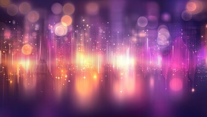 Vibrant city lights bokeh