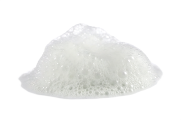 Close up of White Creamy Foam Bubbles Isolated on Black Background