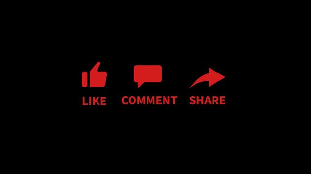 2D animation subscribe button, red subscribe button social media button. Subscribe like comment share, Motion graphic alpha channel or transparent background