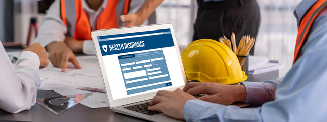 Health insurance web site brisk registration system for easy form filling