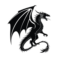 Dragon silhouette vector illustration