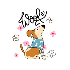 Cute cartoon terrier vector illustration