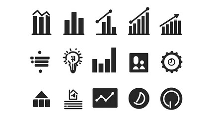 Business development and market growth icons for efficient decision making