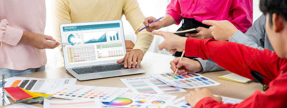 Poster spreadsheet document information financial startup concept. data and graphs in spreadsheet documents