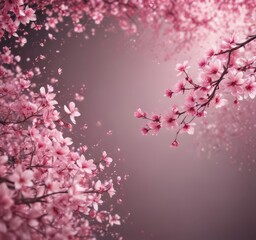 Obraz premium Abstract pink sakura petals swirl, dreamy backdrop, bloom, artistic