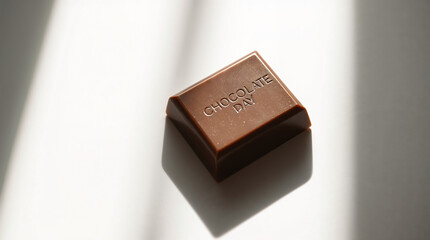 Chocolate Bar on a Minimalist Background - International Chocolate Day  