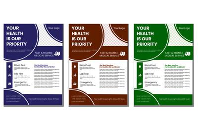 medical flyer design  Corporate healthcare and marketing their services, 