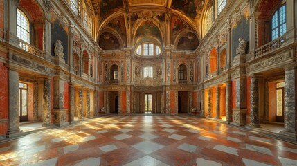 Fototapeta premium Grand, ornate interior of a historical european palace.