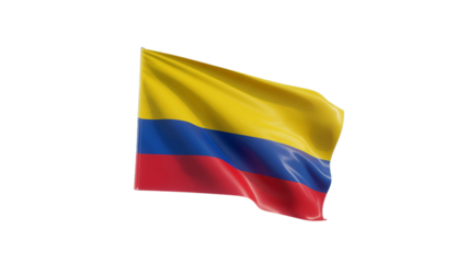 Waving Flag of Colombia on a transparent Background