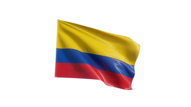 Waving Flag of Colombia on a transparent Background

