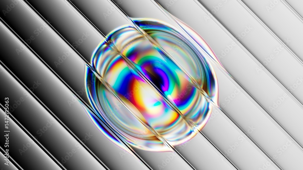 Poster 3d rendering of dispersion effect. abstract geometric background. a vibrant design featuring diamond