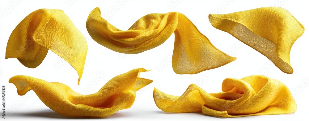 Aufkleber elegant flowing yellow fabric textures for creative projects and backgrounds in high resolution with