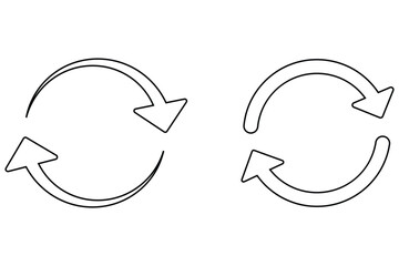 Refresh icon  set  on white background. 