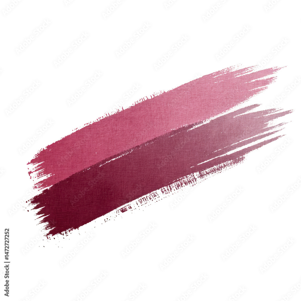Poster vibrant brushstroke of deep pink and mauve paint on transparent background, showcasing artistic text