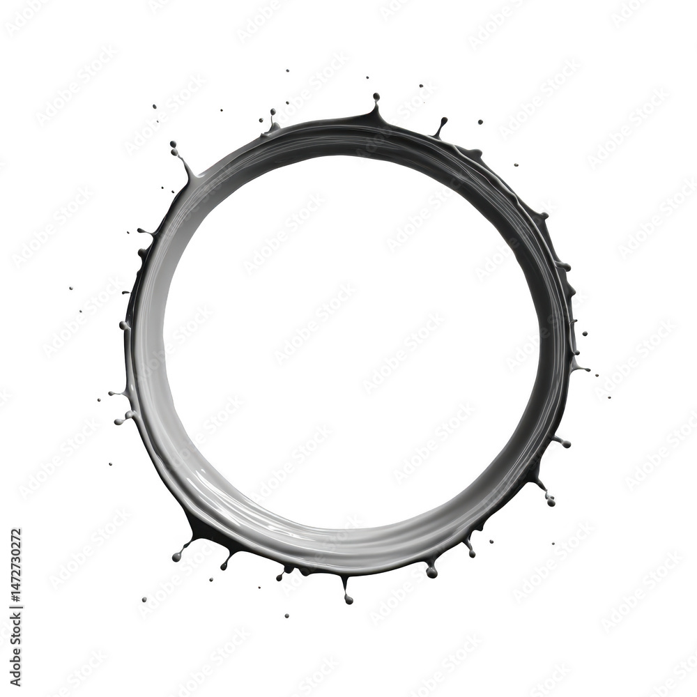 Poster circular splash of liquid creates dynamic and artistic design against transparency background, showc