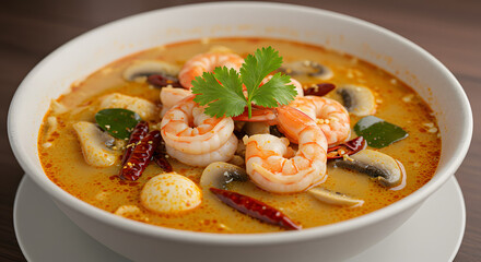 Delicious Thai food in vibrant scenes and clean—Pad Thai, green curry, Tom Yum, satay, and mango sticky rice. A colorful taste of Thailand's culinary culture.