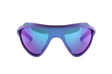 Purple gradient sunglasses on a clear background