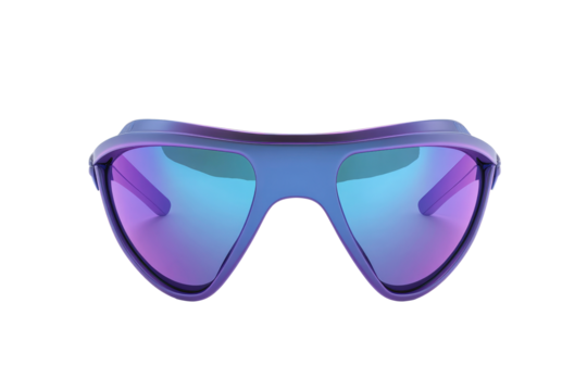Purple gradient sunglasses on a clear background