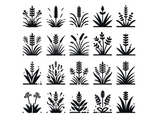 Grasses Vector Icon Pack 