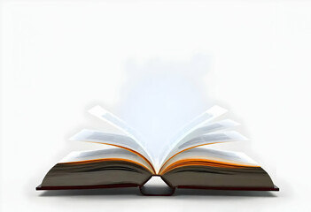 Obraz premium Glowing Book with Transparent Pages Isolated on Bright Background