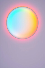A vibrant circle with a gradient of colors blending smoothly from one hue to another.