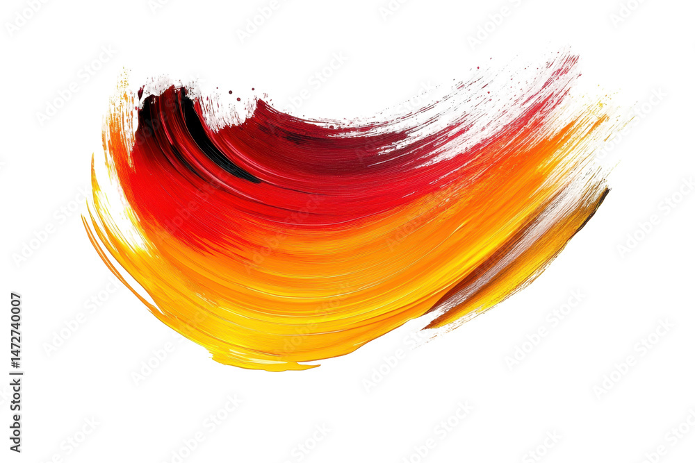 Poster vibrant swirl of red, orange, and yellow paint creates an abstract design with flowing forms suitabl