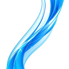 Fototapeta premium Dynamic, abstract blue wave design with smooth curves and glossy finish, creating sense of motion and fluidity. vibrant shades of blue add modern and futuristic feel