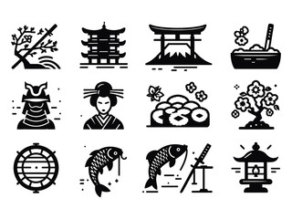 Japanese Items Vector Icon Pack 