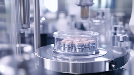 pharmaceutical nutraceutical formulation compound capsules packaging compounding lab in a container.