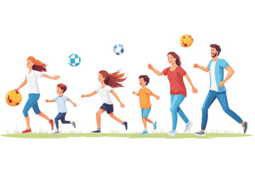 Children having fun running and playing soccer in a grassy field during a sunny day filled with joy and excitement